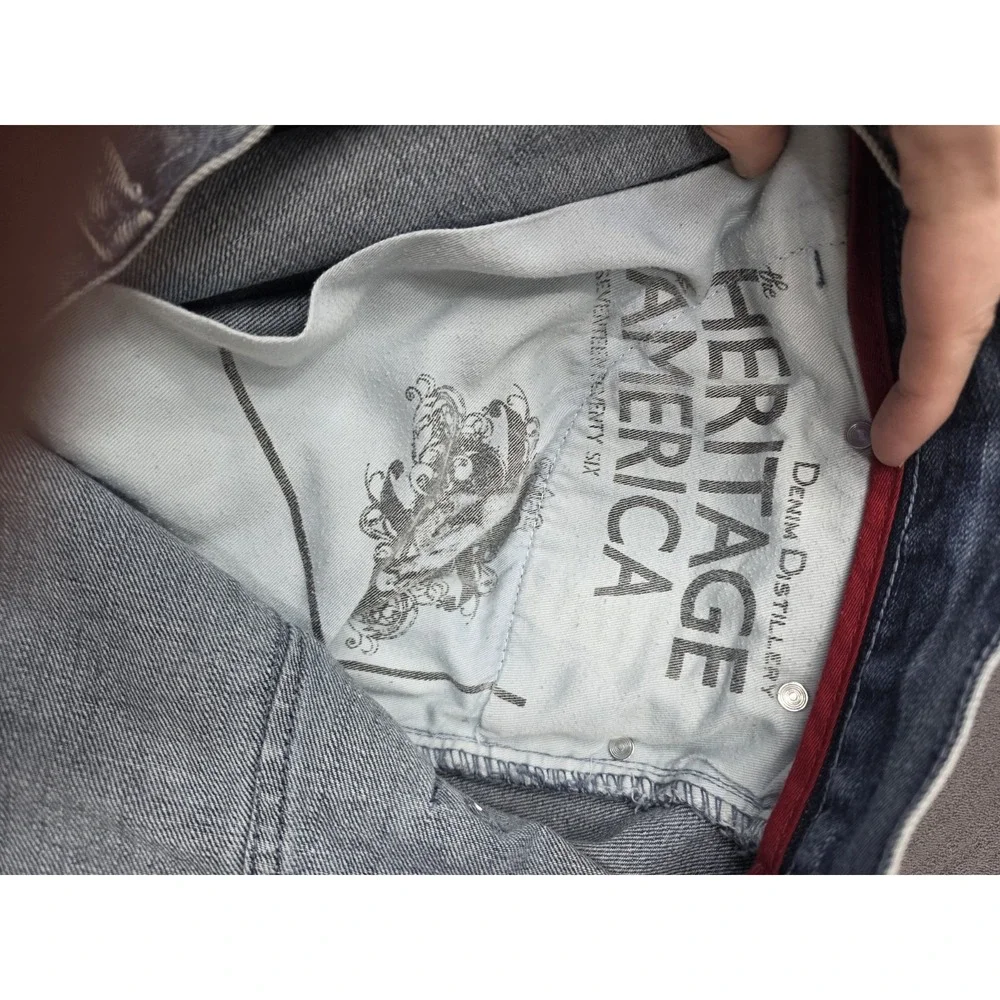 Heritage America Denim Distillery Shorts W50 Bleach Splatter Distressed Denim